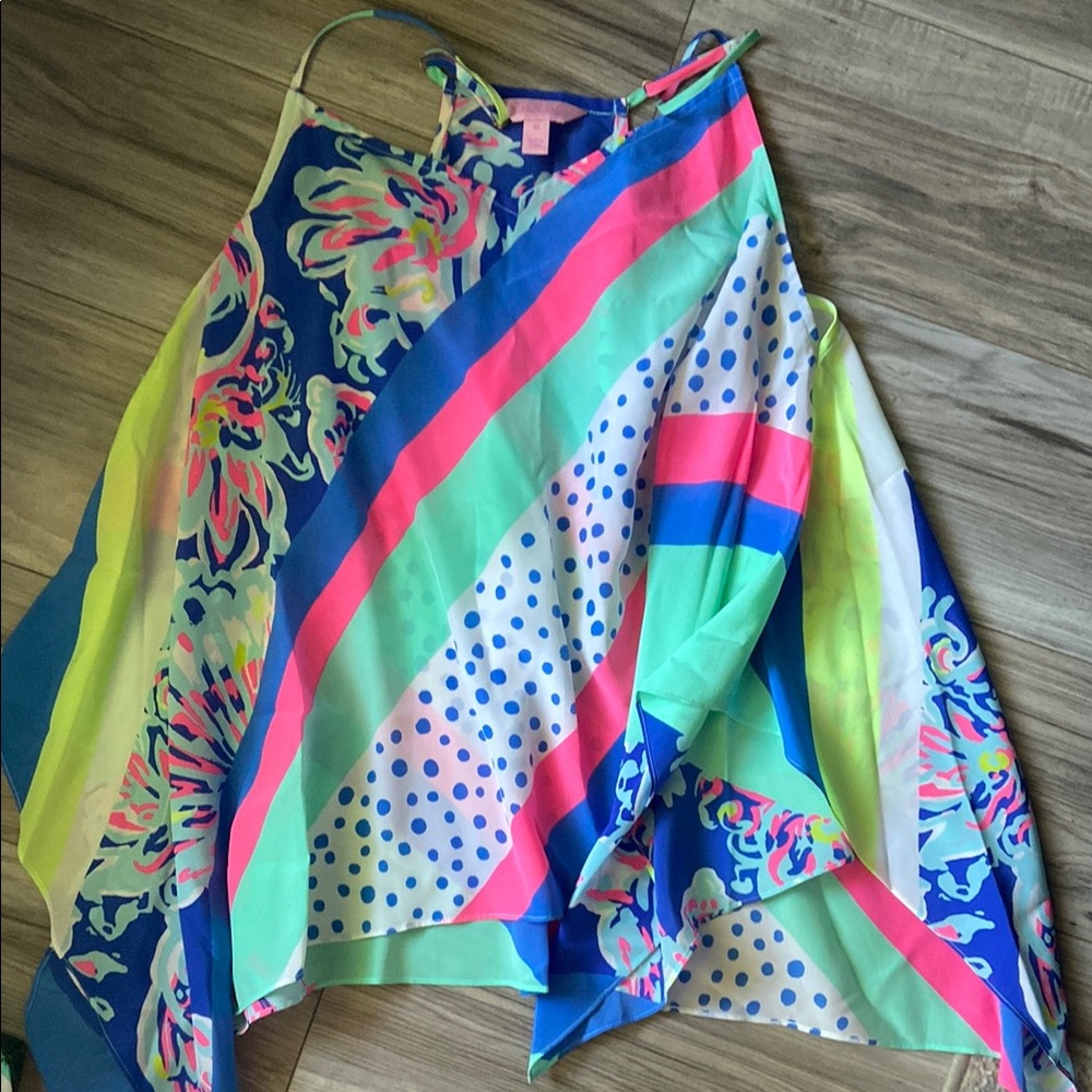 Lilly Pulitzer Vibrant Floral and Stripe Top